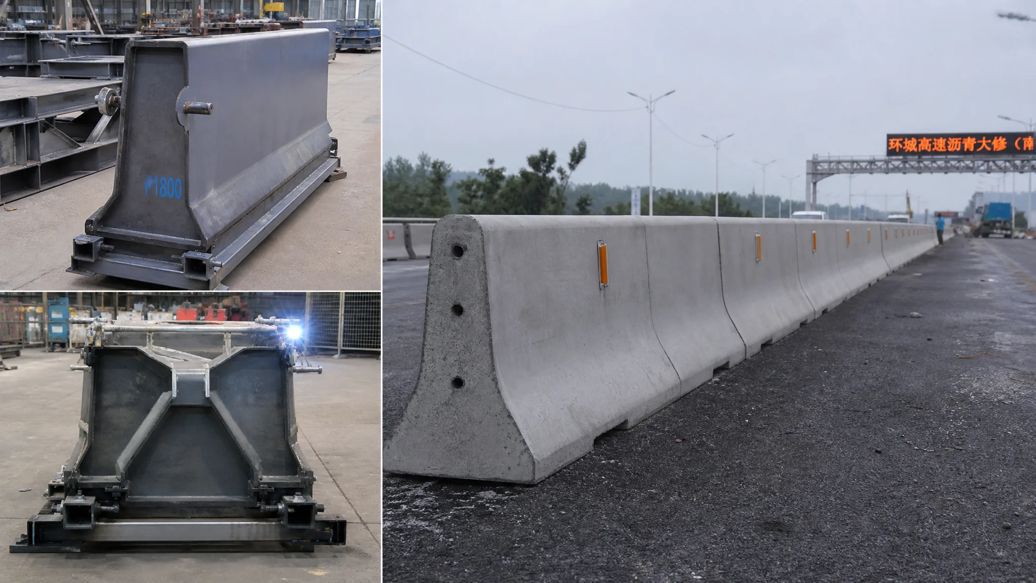 公路隔离墩模具怎么选？高速分隔带单双坡规格与布设产量实战