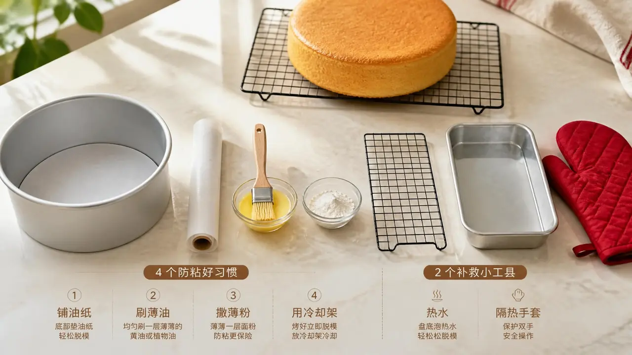 蛋糕模具老是粘咋办？防粘的四个习惯和两个急救办法