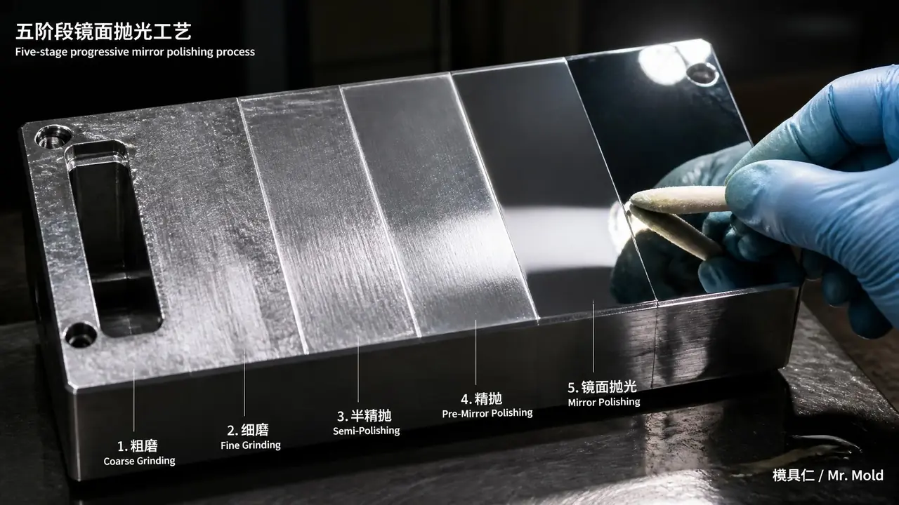 模具镜面抛光流程是怎样的？从粗抛到精抛逐级拆解