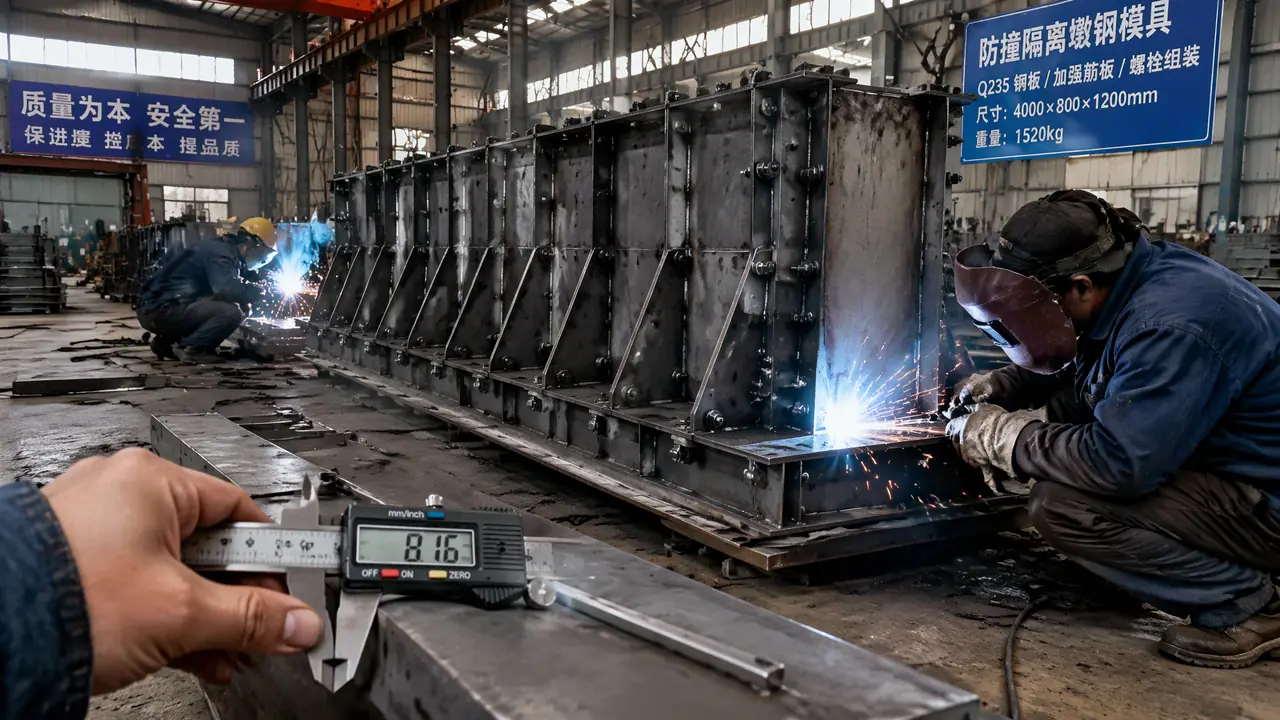 隔离墩模具厂家怎么选？量钢板看焊缝拆报价三步验厂