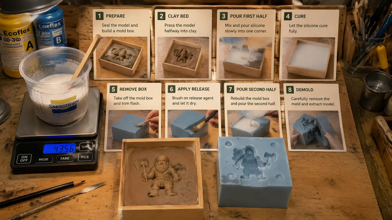 模具制作步骤在家走通：手作一副硅胶小模具的八步清单