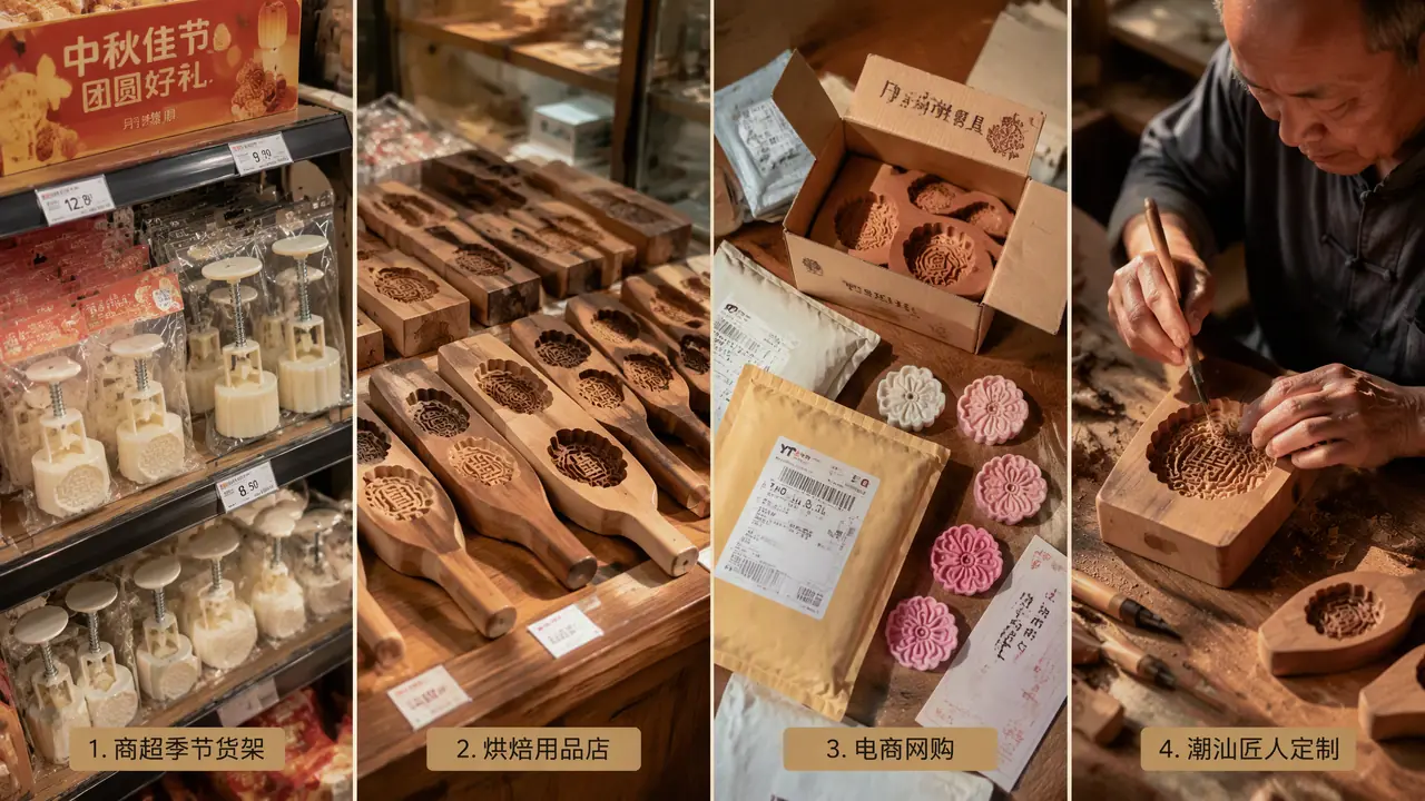 月饼模具哪里有卖？商超烘焙店电商产地直发渠道实测对比