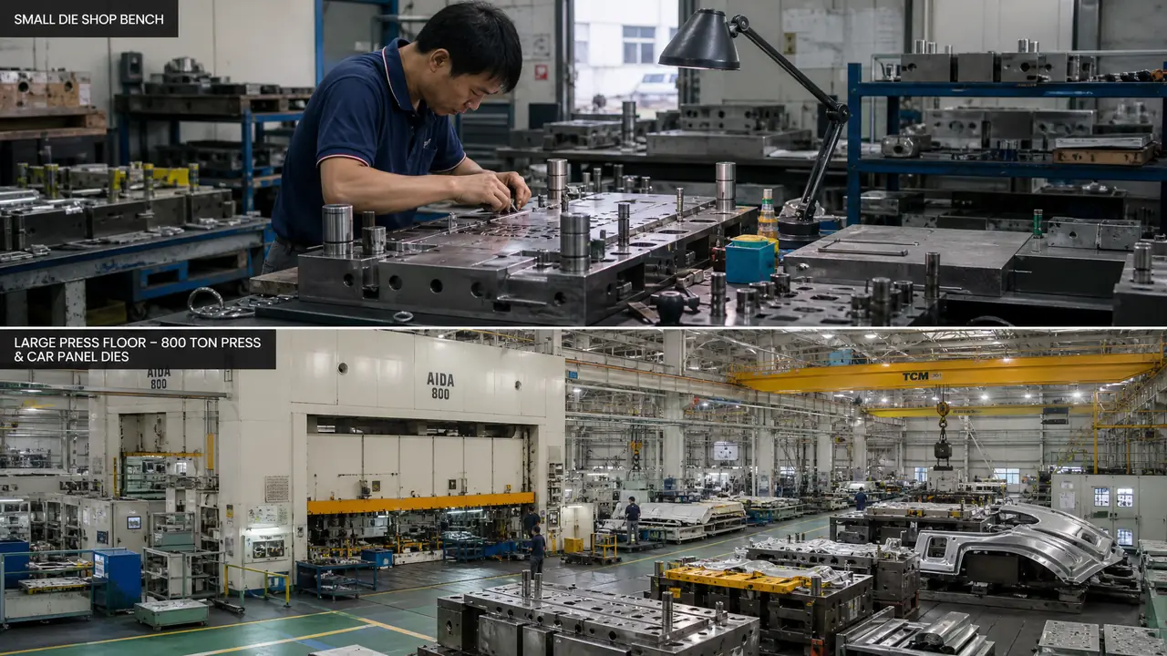 冲压模具生产厂家怎么挑？先问能开多大的模、配多少吨压机