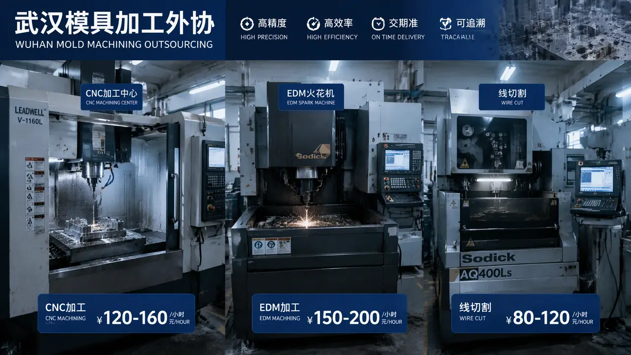 武汉模具加工外协实价：CNC、电火花、慢走丝三道工序的机时费和发单门道