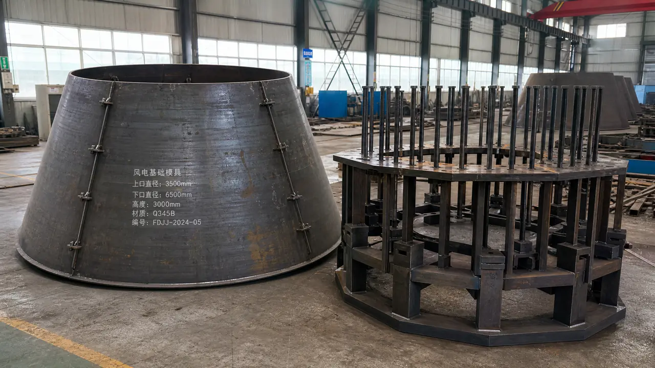 风电基础钢模具怎么选？锚栓笼胎架和承台圆台两条线讲透